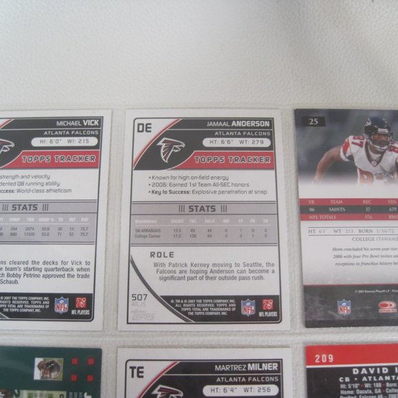 Lot of 13 Atlanta Falcons NFL Player Cards - Picture 4 of 12